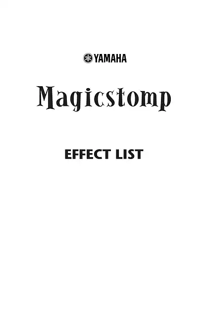 yamaha雅马哈Magicstomp ACOUSTIC Effect List